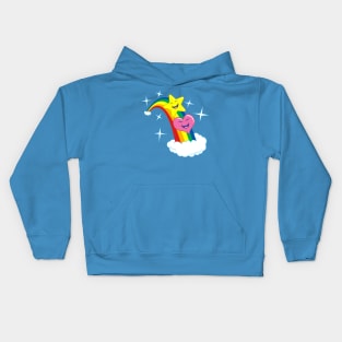 Star Heart Slide Kids Hoodie